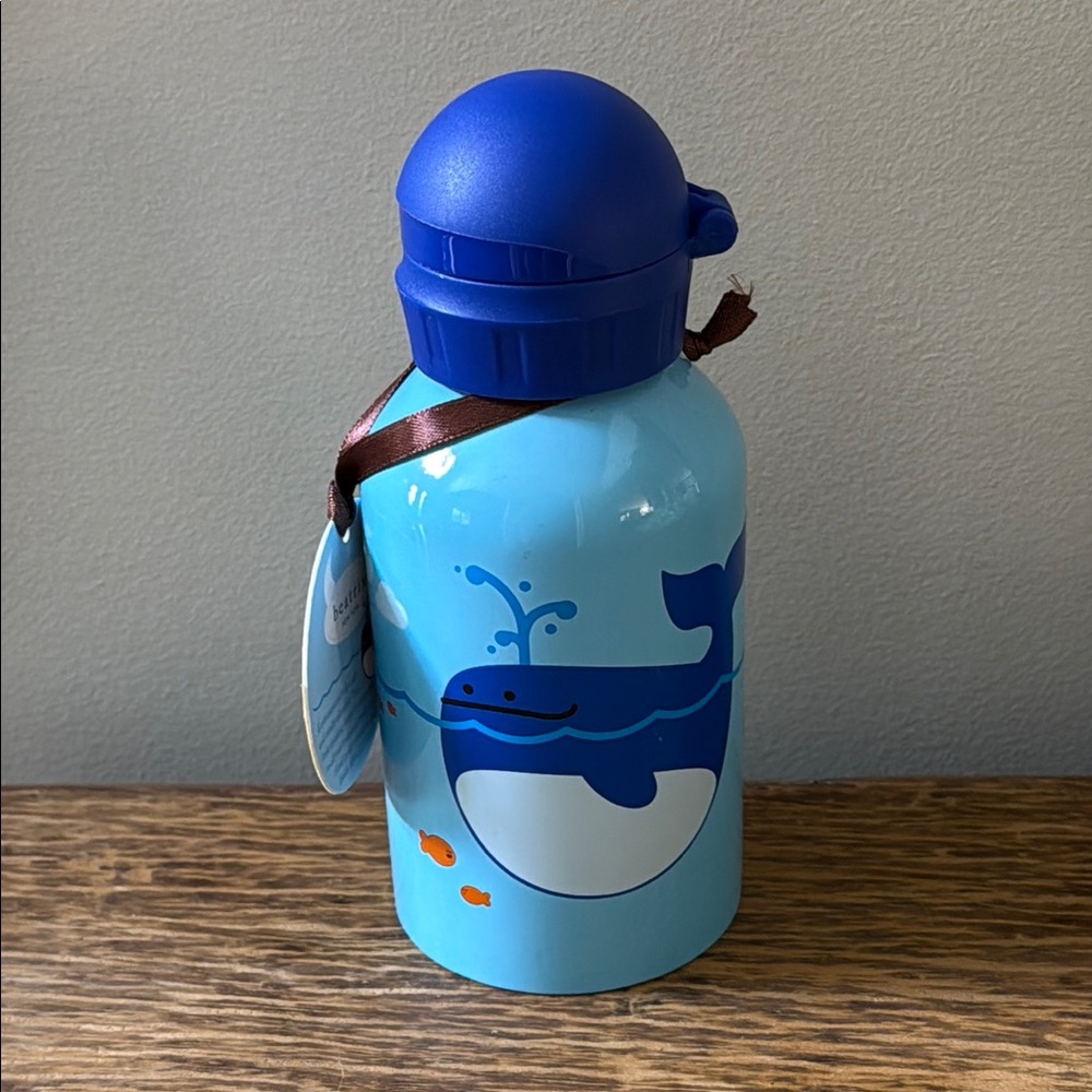 Beatrix New York Lucas & Nigel Blue Whale Reusable Water Bottle 13.5 ounces NEW